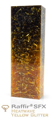 1 Yellow Raffir  Heatwave Glitter 1.625'' x 4.75'' x 1'' Knife Handle Block