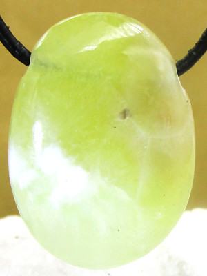 PREHNIT  Trommelstein  gebohrt   EDELSTEIN  ANHÄNGER  FREEFORM  Nr.5