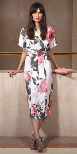 PHASE EIGHT Size 12 FLORAL ROSE PRINT DRESS  --- - Picture 1 of 4