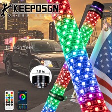 Camión 2 ft RGB LED Fat Whip Luces Control Remoto Espiral Persecución Bandera para Nissan Ti Bronceado