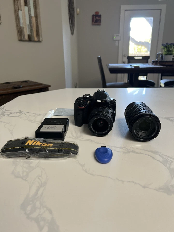 Nikon D3400 24.2MP DSLR Camera with two lenses, battery, charger, SD card + more - Image 2 of 4