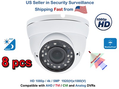 Evertech 8x 1080p Outdoor CCTV Security Dome Camera  4in1 HD TVI CVI AHD Analog