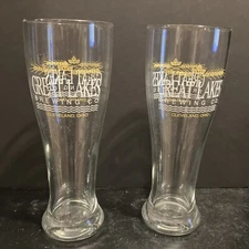 2 Great Lakes Brewing Pilsner Pint Beer Glasses Tall 16oz