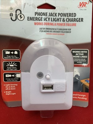 Phone Jack Powered Emergency Night Light and Charger