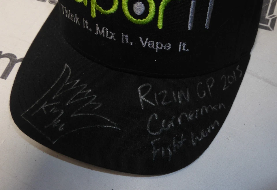 King Mo Lawal Signed 2015 Rizin FF GP Fight Worn Used Cornerman Hat PSA/DNA COA - Image 4 of 4