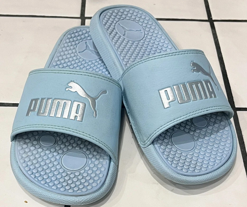 Sandali estivi Puma Slides blu per ragazze taglia 3C spiaggia piscina