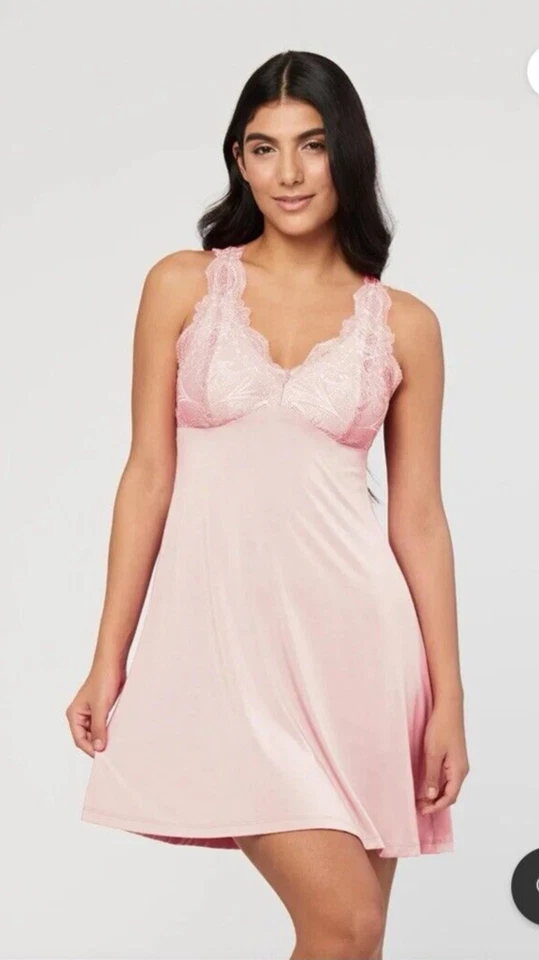 Vestido de noche Fleur't rosa Belle encaje espalda tejido chemise XL nuevo espalda en T Foto 2 de 4