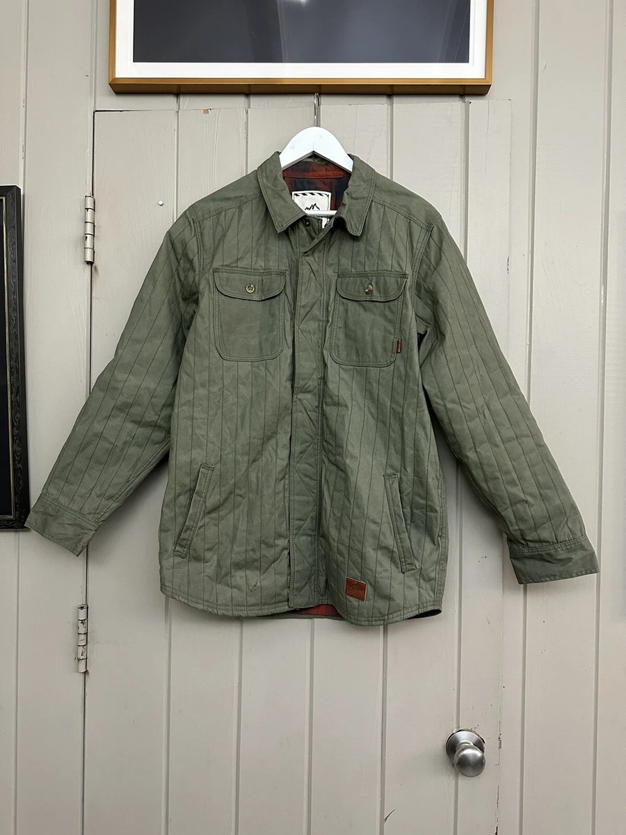 VANS Waxed Quilted Shirt Jacket with Flannel. Olive Green. Mens Medium.