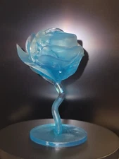 Decorative Plastic Flower with stand, 4" height, 3" diameter