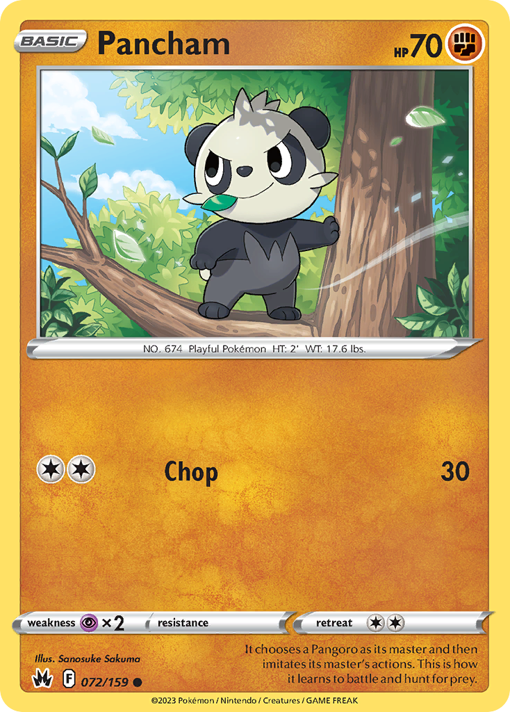 Pancham 72/159 Common | Crown Zenith | Pokemon Card | eBay