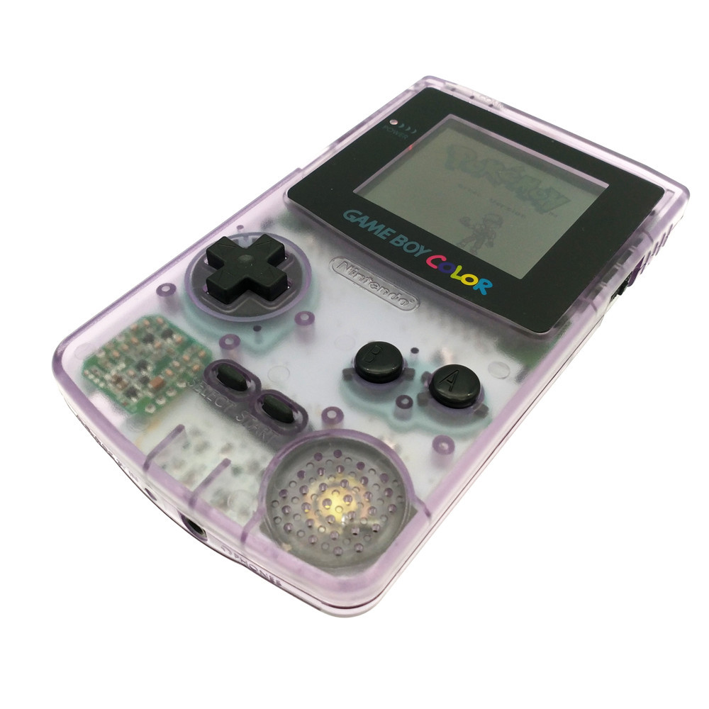 Clear Purple Retrofit Nintendo Game Boy Color GBC Console + Game