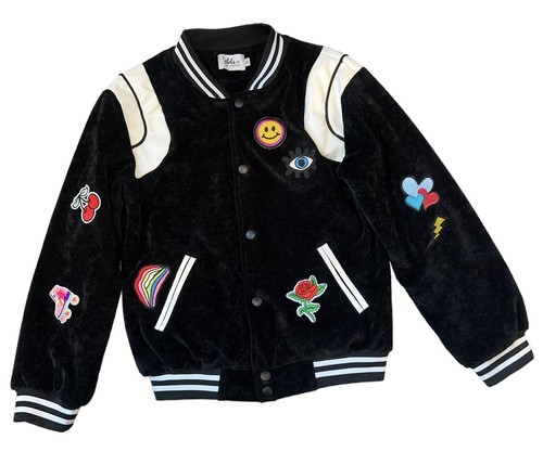 Lola & The Boys Girls All About The Patch Preppy Corduroy Varsity Jacket 10