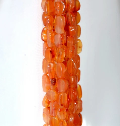 6X4-10X6 MM ROTER KARNEOL EDELSTEIN ROT ORANGE KIESEL NUGGET LOSE PERLEN 14 Zoll - Bild 3 von 4