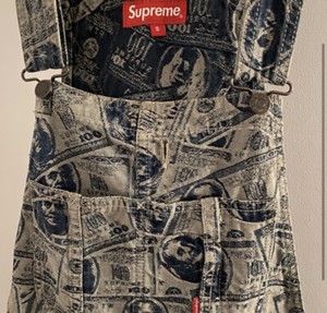 Supreme 100 Dollar Bill オーバーオール Supreme 100 Dollar Bill Overalls Blue Men's - FW17 - US