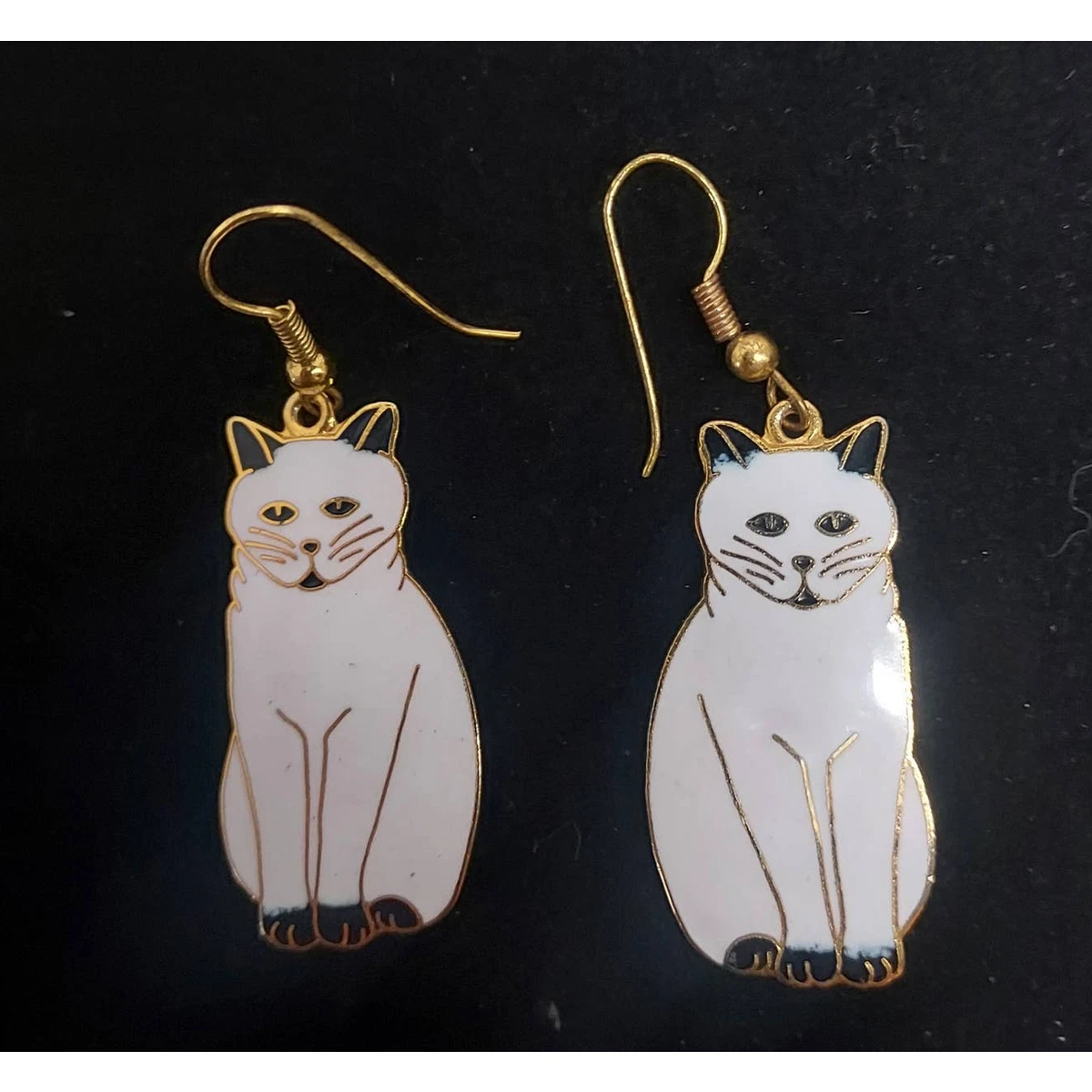 Vintage cat best sale earrings