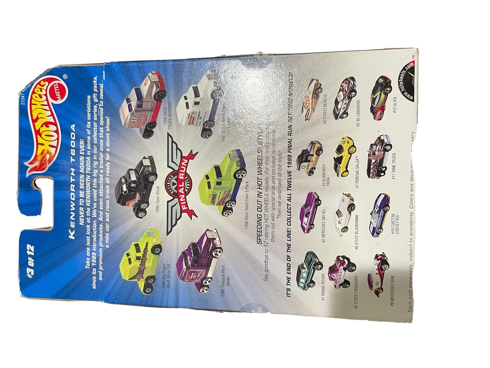 Hot Wheels 1999 Final Run retirado Kenworth T600A cabina #3 nuevo en caja Foto 2 de 2