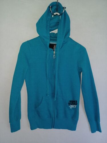 Fox Full Zip Hoodie Jacket Women's Size Medium Embroidered Patch Bright Blue