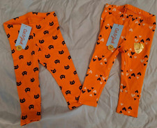 NWT Lot of 2 Size 18M Cat Jack Halloween Orange Leggings - Hearts / Black Cats