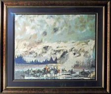 Earl Biss "Another Storm Along The Rockies"framed serigraph on Paper Hand Signed