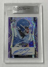 Jerrion Ealy 2022 Leaf Flash Pre-Production 1/1 Purple Sparkle Auto Rookie Card