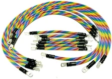 # 1/0 Awg HD Golf Cart Battery Cable 13 pc RAINBOW BRAIDED TXT E-Z-GO Set USA 