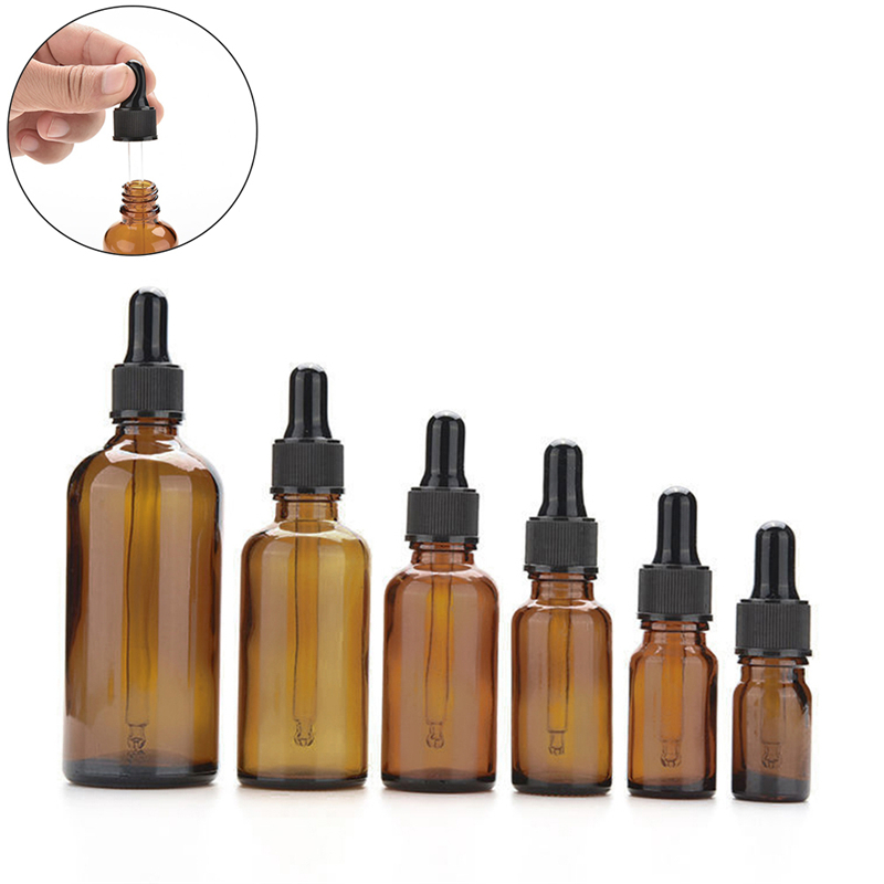 5ml-100ml Amber Glass Liquid Reagent Pipette Bottle Eye Dropper Aromatherapy 3C