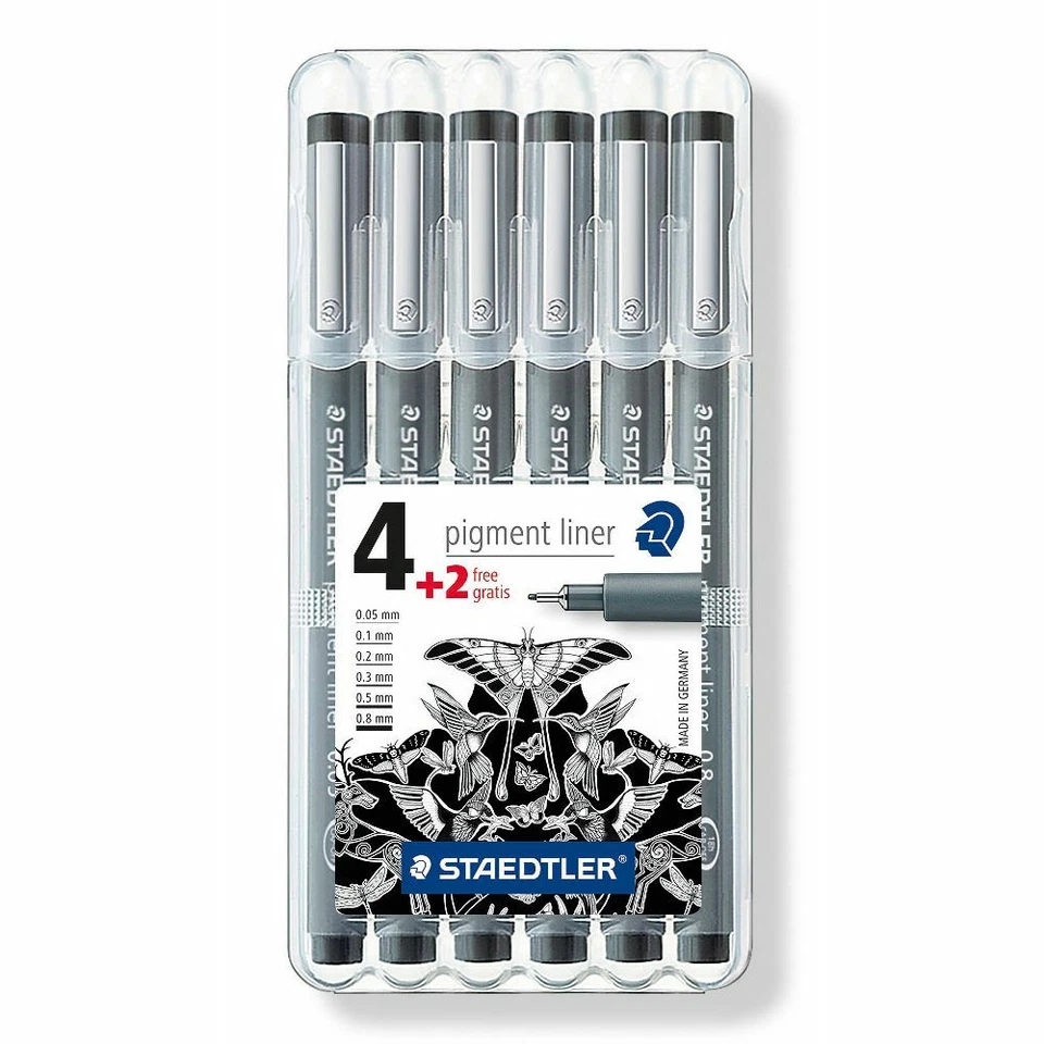 STAEDTLER Pigment Liner 308 schwarz 4+2 Stück GRATIS - Bild 2 von 3