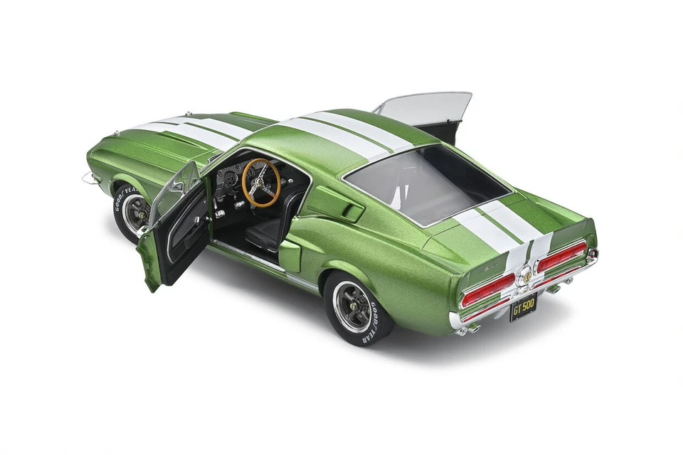 FORD MUSTANG SHELBY GT500 1967 LIME GREEN WHITE SOLIDO S1802907 1:18 GT 500 - Photo 4/4