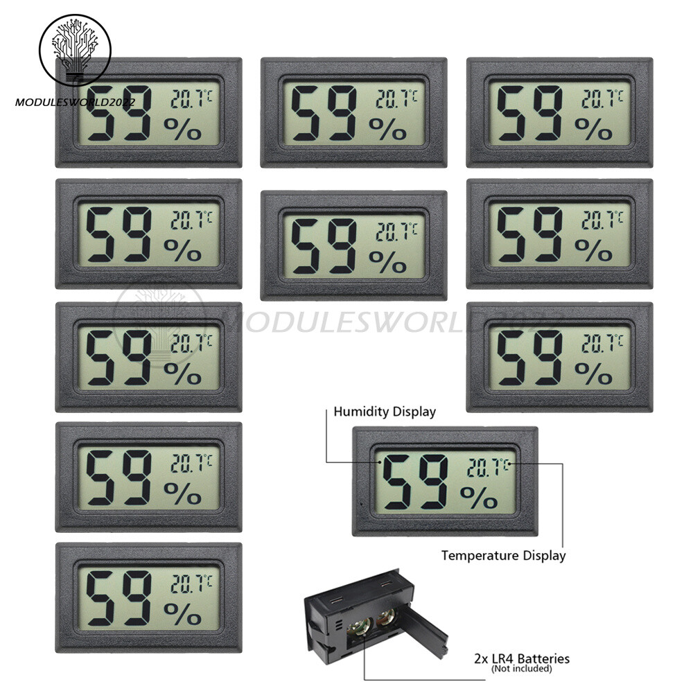 1/2/5/10PCS Mini LCD Indoor Temperature Humidity Meter Thermometer Hygrometer US