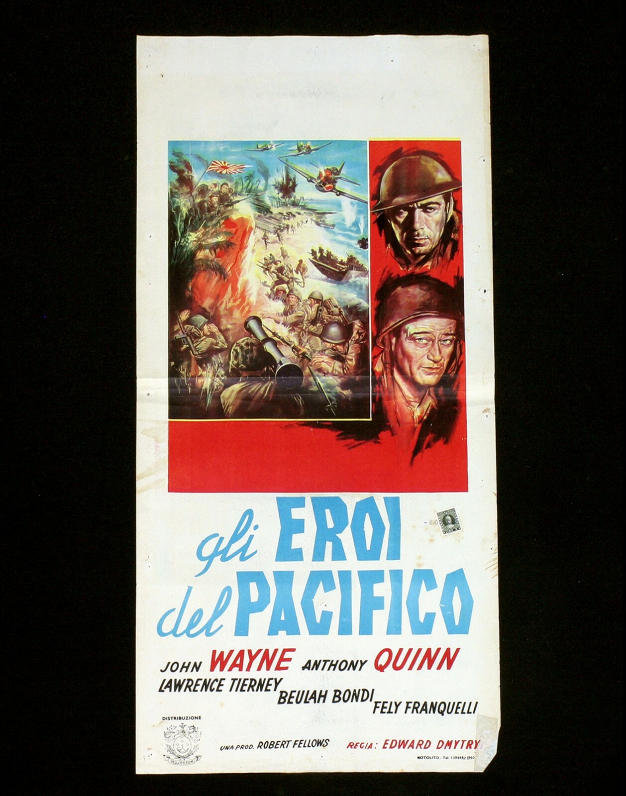Locandina originale film Gli eroi del Pacifico (1945) - Regia di Edward Dmytryk