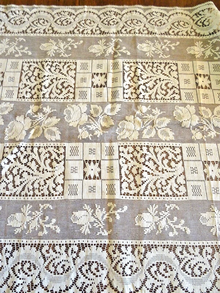 Dentelle des années 50/60 pour rideaux - 256 cm x 67 cm - Photo 3/4
