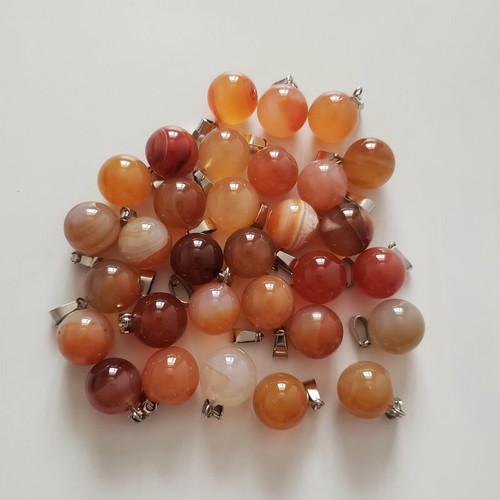Wholesale 50pcs/lot Fashion natural red onyx stone ball charms pendants GQ - Picture 2 of 3