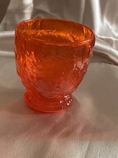 Vintage Morgantown Crinkle Beautiful Orange Color 3” Juice