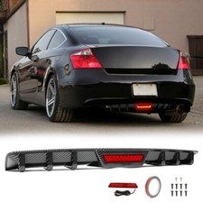 For Honda Accord Coupe Sedan Rear Bumper Diffuser Lip Spoiler Splitter Carbon