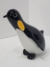 VINTAGE MURANO ART GLASS PENGUIN FIGURINE 8"  HAND BLOWN ITALIAN SCULPTURE HEAVY