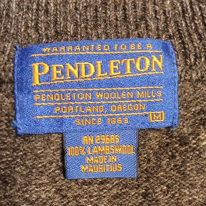 Vintage Pendleton Men's Gray Pullover Sweater V-N… - image 9