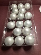 16 Ashland Large Round White/silver Glass Christmas Ornaments