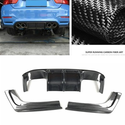 Car Carbon Fiber Rear Bumper Diffuser Lip For Bmw F80 M3 F82 M4 V Style 2014+