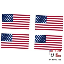 4 Pack USA American Flag Decal Bumper Sticker 5"x3"