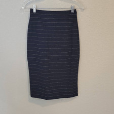 Gianfranco Ferre Navy Wool High Waisted Pencil Skirt Size S