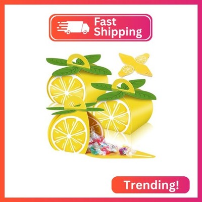 TaoBary 36 Pieces Lemon Fruit Party Favor Boxes Summer Slice Lemon Candy Treat B