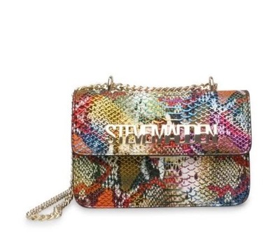 Steve Madden BVANTASTIC Rainbow Snake Print  Crossbody chain strap new