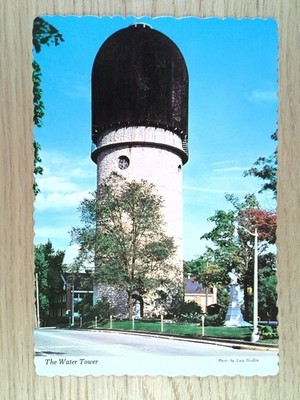 Ypsilanti MI Water Tower Landmark Postcard Hiawatha Dexter Press Chrome Era