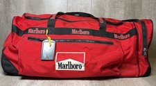 Vintage Marlboro Adventure Team Rolling Duffel Bag Red Travel Gym Bag 90s Promo
