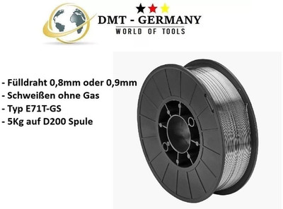 5KG Fülldraht 0,9mm SCHWEIßDRAHT MIG MAG 1 Rolle - 5 Kg - E71T-GS FLUX CORE