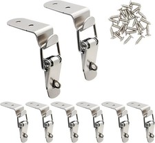 Lesnala 8 Pcs Stainless Steel 90 Degree Spring Toggle Lock with Clasp Buckle Lat