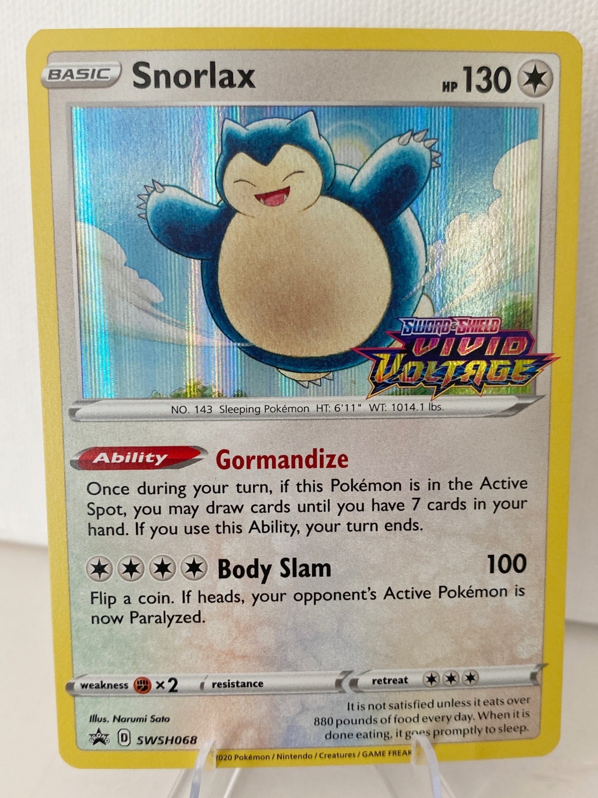 Snorlax - Vivid Voltage Prerelease - Black Star Promo SWSH068 - Pokemon TCG - NM