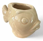 Vintage Shawnee Pottery Pale Yellow Fish Small 3" Tall Ceramic Planter EUC