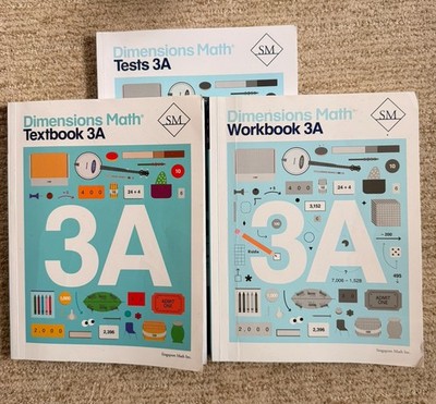 Dimensions Math, 3A Workbook Textbook And Tests Book Singapore, Mathematics