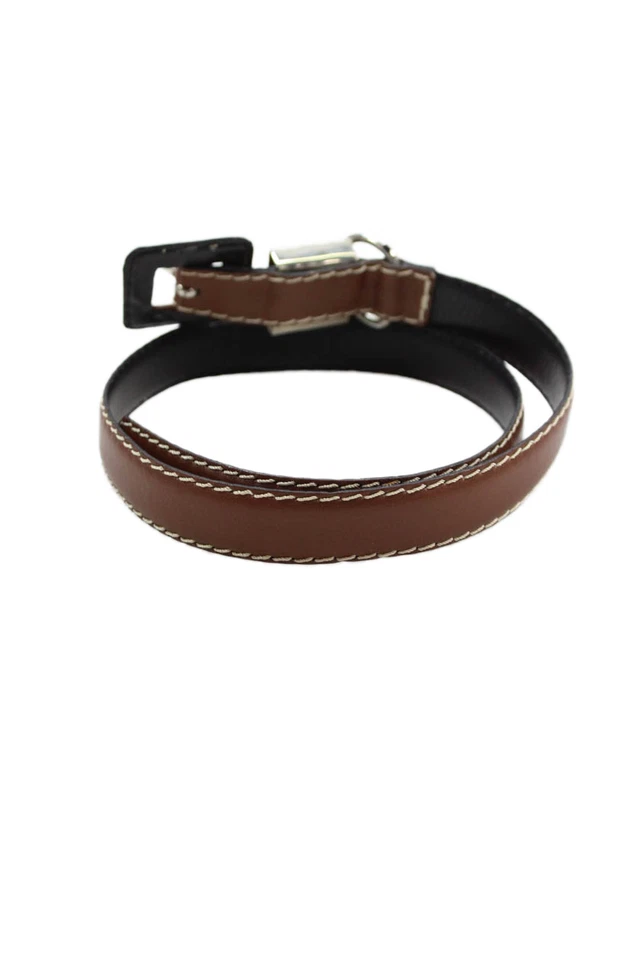 Cinto de cintura feminino YSL de couro pendurado com corrente marrom tamanho EUR 33 - Imagem 2 de 4